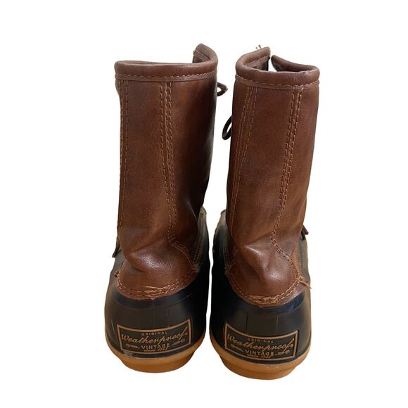 WEATHERPROOF VINTAGE ADAM Brown RAIN DUCK BOOT Mens Size 10 - Picture 3 of 11